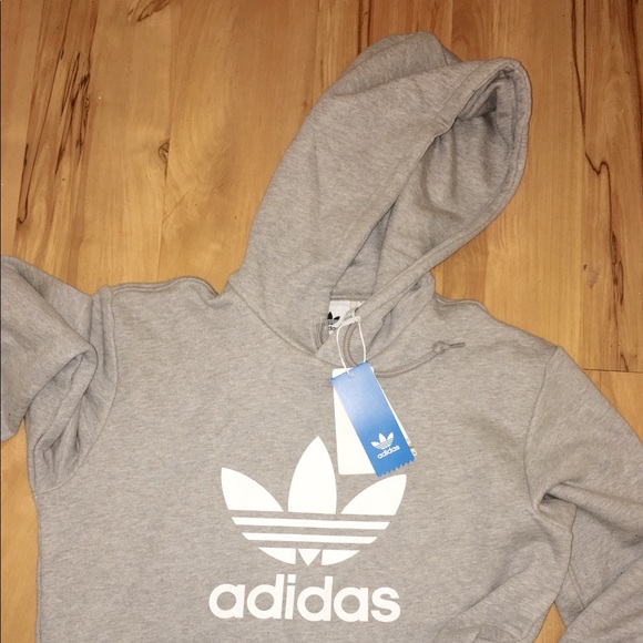 Adidas Originals Trefoil Grey Hoodie Sz Small - Picture 6 of 9